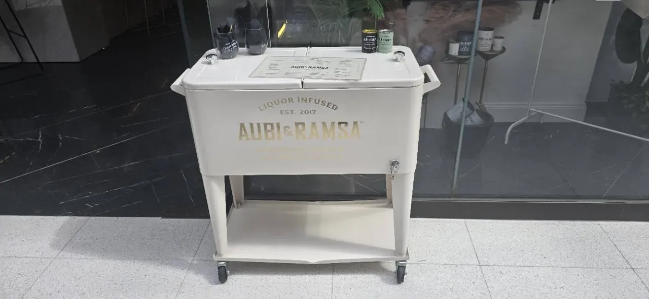 Aubi and Ramsa liquor-infused ice cream cart inside Seminole Hard Rock Hollywood