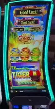 Coin Combo Terrific Tiger title on a Celebrity Eclipse slot cabinet