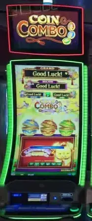 Coin Combo Terrific Tiger slot cabinet with both names readable