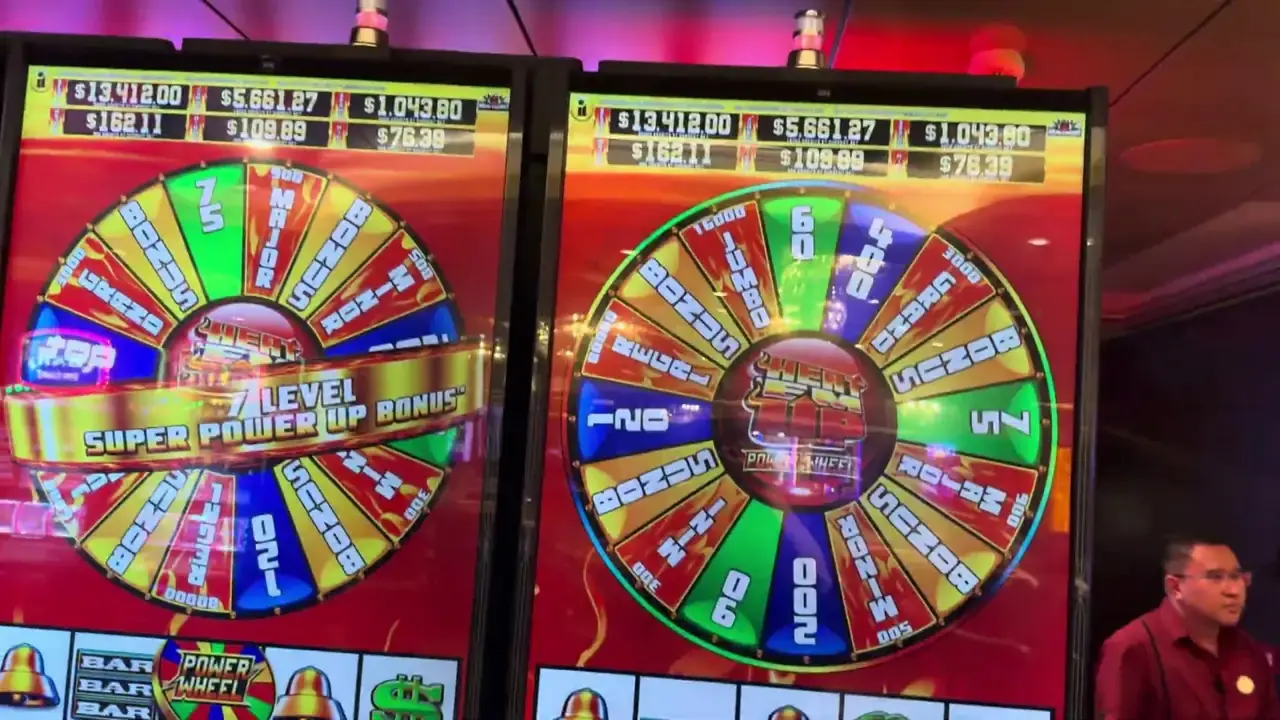 Anthem of the Seas casino video frame showing Heat Em Up: Power Wheel.