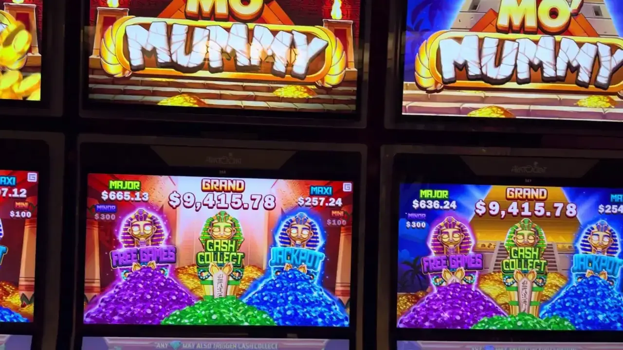 Anthem of the Seas casino video frame showing Mo’ Mummy.
