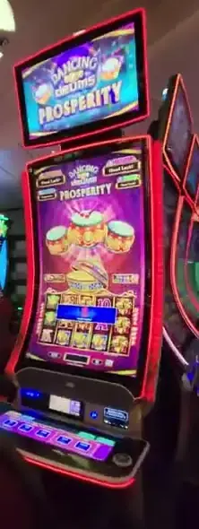 Dancing Drums Prosperity title on a Celebrity Eclipse slot cabinet