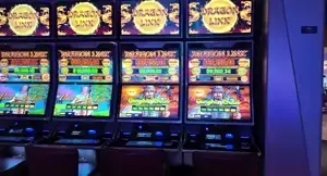 Dragon Link Peace and Long Life title displayed on Celebrity Xcel slot machines
