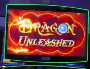 Dragon Unleashed title on a Celebrity Equinox slot cabinet