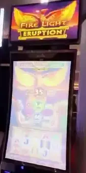 Fire Light Eruption title above a Celebrity Reflection slot cabinet