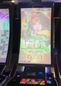 Jade Mermaid title and game art on a Celebrity Reflection slot cabinet