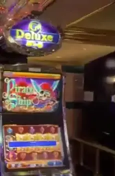 Pirate Ship title and reels on a Celebrity Infinity slot cabinet
