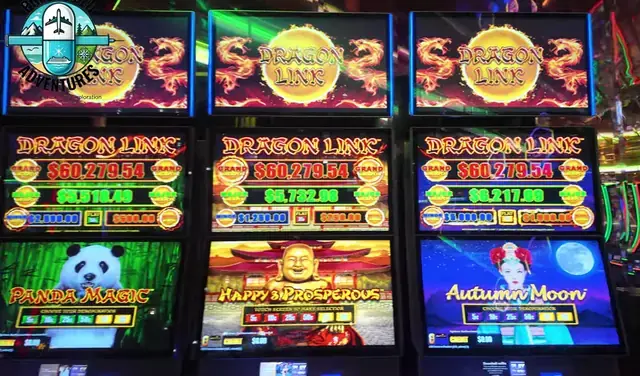 Dragon Link: Panda Magic, Dragon Link: Happy & Prosperous, Dragon Link: Autumn Moon cabinets in the Enchantment of the Seas walkthrough.