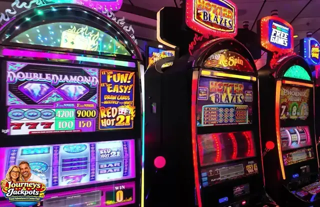 Double Diamond: Red Hot 21, Hotter than Blazes, Phoenix Free Games cabinets in the Independence of the Seas walkthrough.