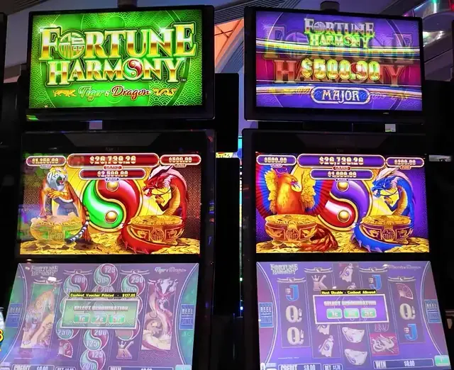 Fortune Harmony: Tiger & Dragon, Fortune Harmony: Phoenix & Dragon cabinets in the Independence of the Seas walkthrough.