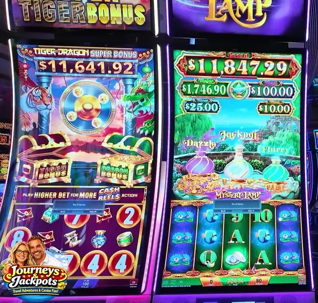 Mystery Lamp, Tiger and Dragon Super Bonus cabinets in the Independence of the Seas walkthrough.