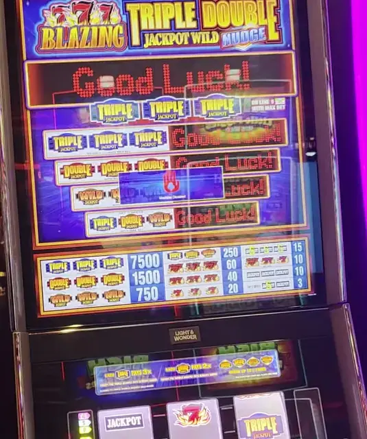 Blazing Triple Double Jackpot Wild Nudge cabinets in the Freedom of the Seas walkthrough.