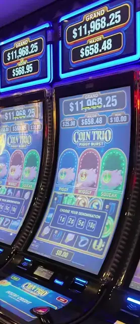 Coin Trio Piggy Burst cabinets in the Radiance of the Seas walkthrough.