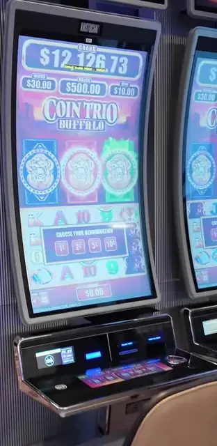 Coin Trio Buffalo cabinets in the Radiance of the Seas walkthrough.