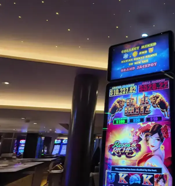 Bull Blitz: Roses & Riches cabinet in the Wonder of the Seas casino walkthrough.
