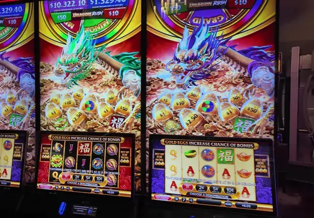 Dragon Rush cabinet in the Wonder of the Seas casino walkthrough.