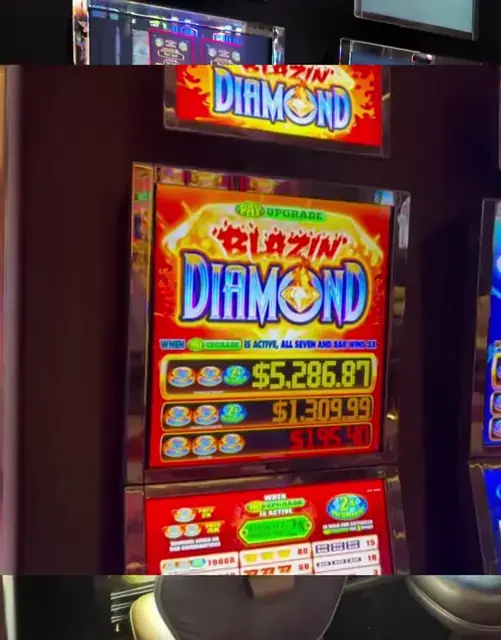 Blazin' Diamond cabinet in the Wonder of the Seas casino walkthrough.