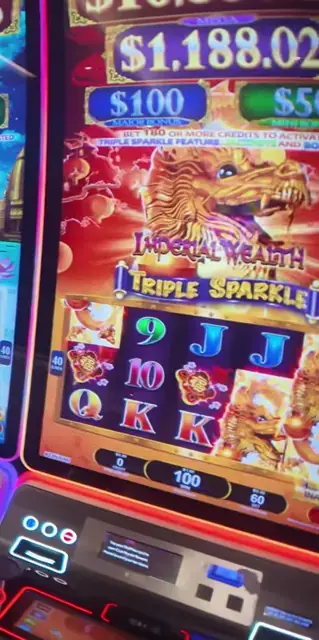 Imperial Wealth Triple Sparkle cabinet in the Wonder of the Seas casino walkthrough.