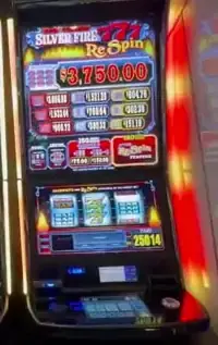 Silver Fire 7s title on a Celebrity Apex slot cabinet
