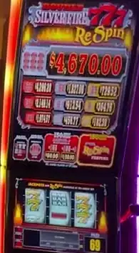 Silver Fire 7s title on a Celebrity Eclipse slot cabinet