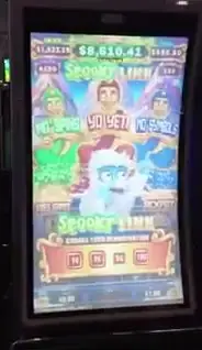 Spooky Link title and characters on Celebrity Beyond slot cabinets