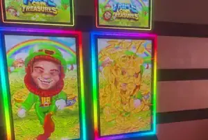 Triple Treasures title above Celebrity Eclipse slot cabinets