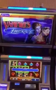 Vampire's Embrace title on a Celebrity Infinity slot cabinet