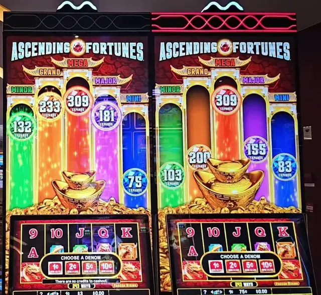 Slot cabinets showing Ascending Fortunes: Pagoda Rising aboard Icon of the Seas.