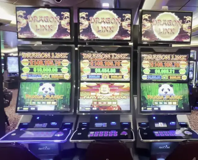 Dragon Link: Panda Magic, Dragon Link: Happy & Prosperous cabinets in the Anthem of the Seas walkthrough.