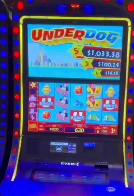 Under Dog machine cabinet visible in the credited ship casino walkthrough.