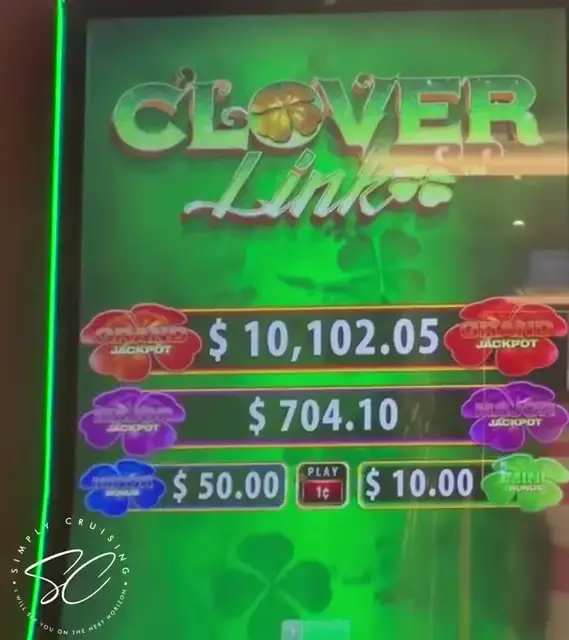 Clover Link machine cabinet visible in the credited ship casino walkthrough.