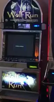 Wolf Run title on a Celebrity Millennium slot cabinet