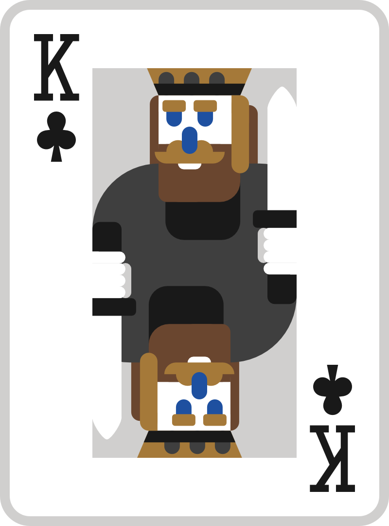 K of clubs, dealt sideways
