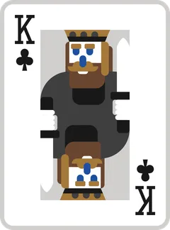King of clubs, dealt sideways
